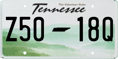 TN license plate Z5018Q