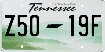 TN license plate Z5019F