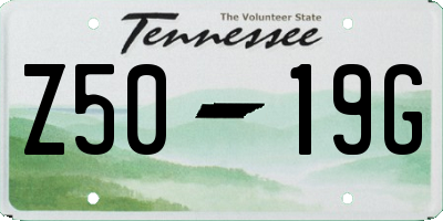 TN license plate Z5019G