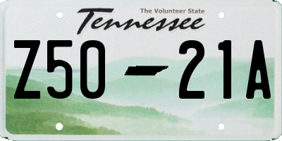 TN license plate Z5021A