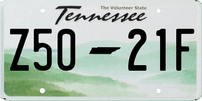 TN license plate Z5021F