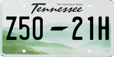 TN license plate Z5021H