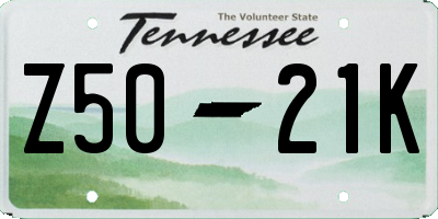 TN license plate Z5021K