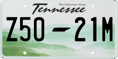 TN license plate Z5021M