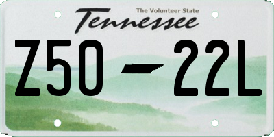 TN license plate Z5022L