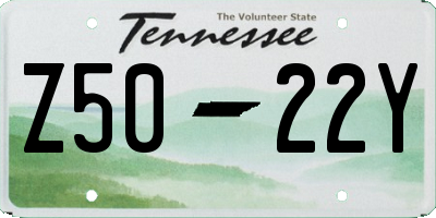 TN license plate Z5022Y