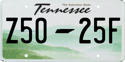 TN license plate Z5025F