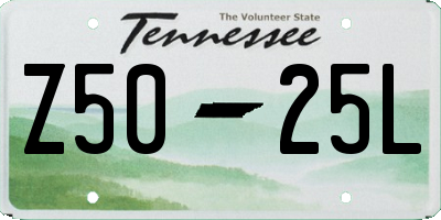 TN license plate Z5025L