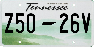 TN license plate Z5026V