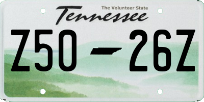 TN license plate Z5026Z