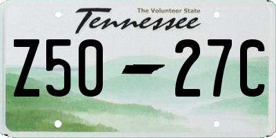 TN license plate Z5027C