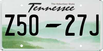 TN license plate Z5027J