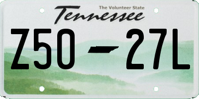 TN license plate Z5027L
