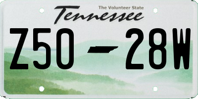 TN license plate Z5028W