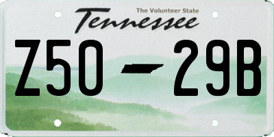 TN license plate Z5029B