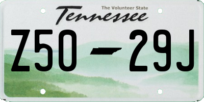 TN license plate Z5029J