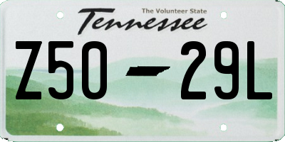 TN license plate Z5029L