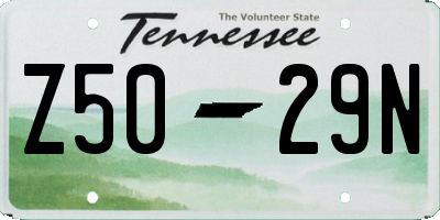 TN license plate Z5029N