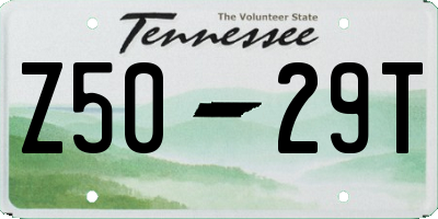 TN license plate Z5029T