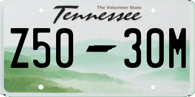 TN license plate Z5030M