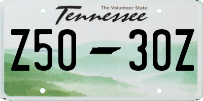 TN license plate Z5030Z