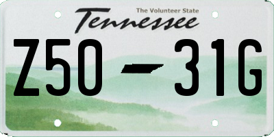 TN license plate Z5031G