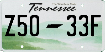 TN license plate Z5033F