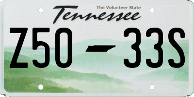 TN license plate Z5033S