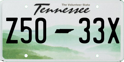 TN license plate Z5033X