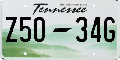 TN license plate Z5034G