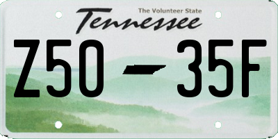 TN license plate Z5035F