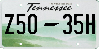 TN license plate Z5035H