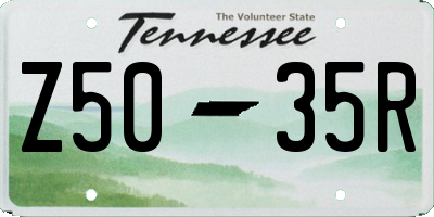 TN license plate Z5035R
