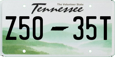 TN license plate Z5035T