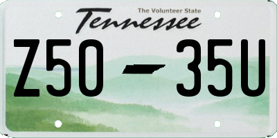 TN license plate Z5035U