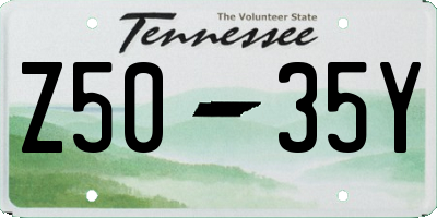 TN license plate Z5035Y