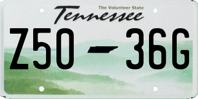 TN license plate Z5036G