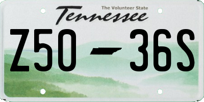 TN license plate Z5036S