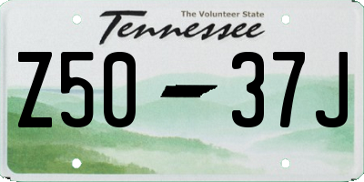 TN license plate Z5037J