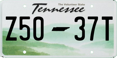 TN license plate Z5037T