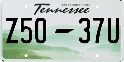 TN license plate Z5037U