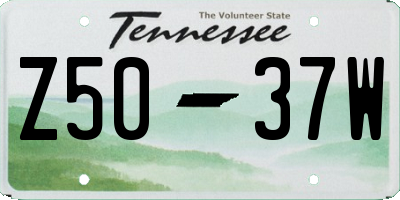 TN license plate Z5037W