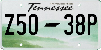 TN license plate Z5038P