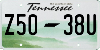 TN license plate Z5038U