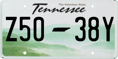 TN license plate Z5038Y