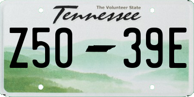 TN license plate Z5039E