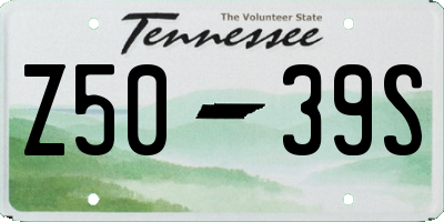 TN license plate Z5039S