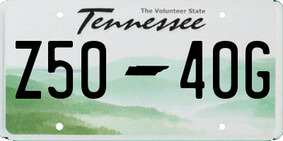 TN license plate Z5040G