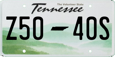 TN license plate Z5040S