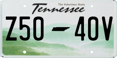 TN license plate Z5040V